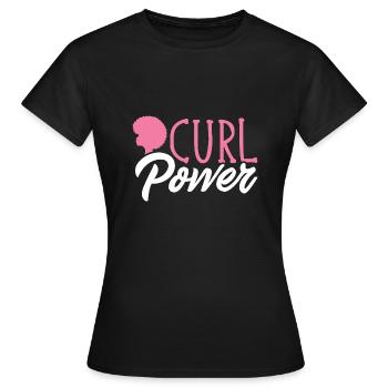 Cheveux bouclés Boucles afro Cheveux naturels - T-shirt Femme - noir - Devant - AI Model Female 172 dark (172cm)