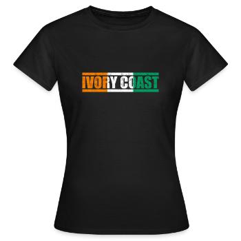 Côte d’Ivoire - T-shirt Femme - noir - Devant - AI Model Female 172 dark (172cm)