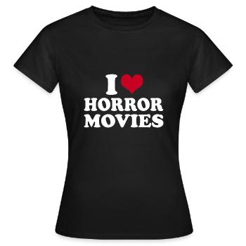 J’aime les films d’horreur Film d’horreur - T-shirt Femme - noir - Devant - AI Model Female 172 dark (172cm)