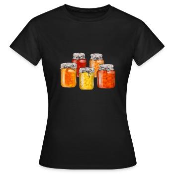 Mise en conserve, mise en conserve, mise en conserve, conservation des aliments - T-shirt Femme - noir - Devant - AI Model Female 172 dark (172cm)