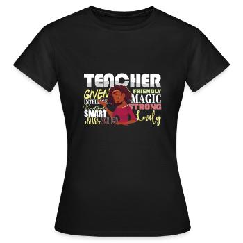 HBCU Enseignant Afro Historiquement Noir Collège - T-shirt Femme - noir - Devant - AI Model Female 172 dark (172cm)