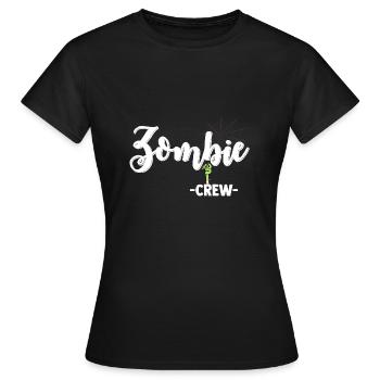 Halloween Zombie Mort-vivant Cadavre Créature Mort Costume - T-shirt Femme - noir - Devant - AI Model Female 172 dark (172cm)