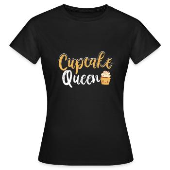 Cupcake Queen Cute Women Pink Frosting Pastry Chef - T-shirt Femme - noir - Devant - AI Model Female 172 dark (172cm)