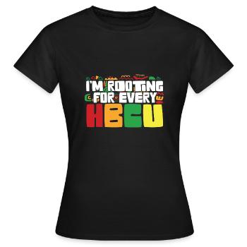 Je soutiens tous les HBCU historiquement noirs - T-shirt Femme - noir - Devant - AI Model Female 172 dark (172cm)