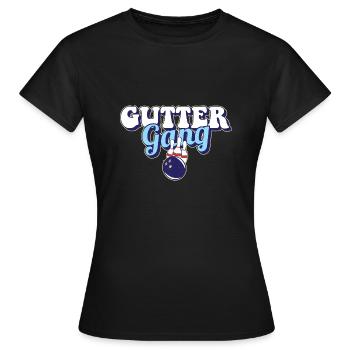 Gutter Gang Bowling Team Club Coach Funny Bowler - Women's T-Shirt - black - Front - AI Model Female 172 dark (172cm)