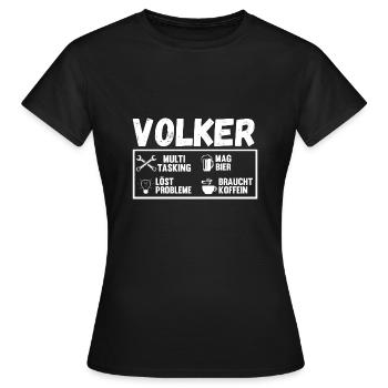 Volker - Frauen T-Shirt - Schwarz - Vorne - AI Model Female 172 dark (172cm)