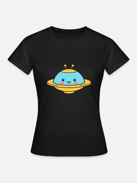 fliegende Untertasse - Frauen T-Shirt - Schwarz