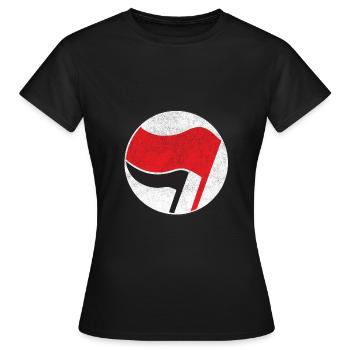 symbole du drapeau antifasciste - T-shirt Femme - noir - Devant - AI Model Female 172 dark (172cm)