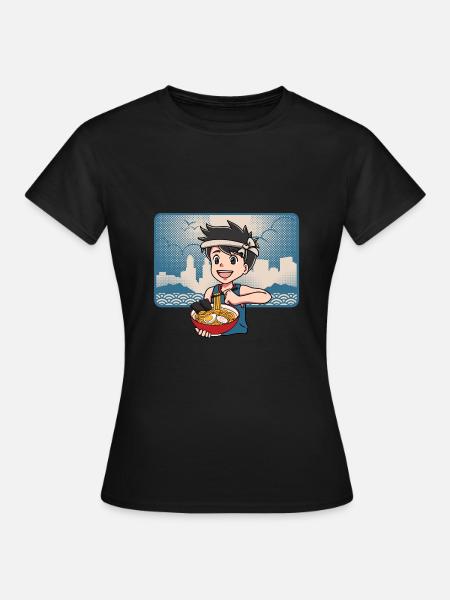Anime Manga Kawaii Junge Japan Ramen Essen - Frauen T-Shirt - Schwarz