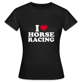 J’adore les courses de chevaux - T-shirt Femme - noir - Devant - AI Model Female 172 dark (172cm)