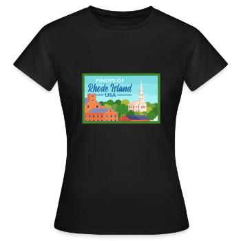 Rhode Island Fil-Am Design für stolze Pinoys - Frauen T-Shirt - Schwarz - Vorne - AI Model Female 172 dark (172cm)