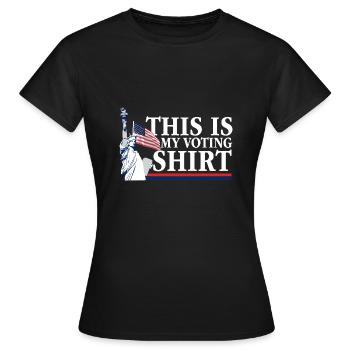 C'est ma chemise de vote pour les élections politiques - T-shirt Femme - noir - Devant - AI Model Female 172 dark (172cm)