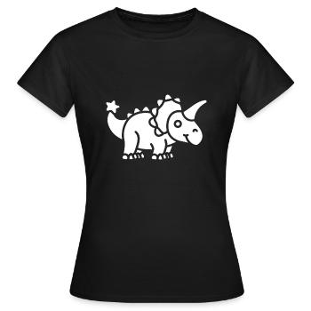Triceratops - T-shirt Femme - noir - Devant - AI Model Female 172 dark (172cm)