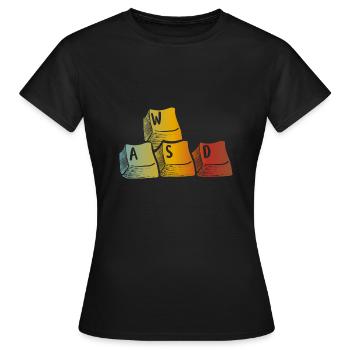 Jeux WASD - T-shirt Femme - noir - Devant - AI Model Female 172 dark (172cm)