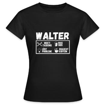 Walter - Frauen T-Shirt - Schwarz - Vorne - AI Model Female 172 dark (172cm)