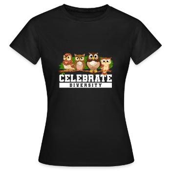 Amateurs de hiboux Oiseaux de proie nocturnes Célébrer D - T-shirt Femme - noir - Devant - AI Model Female 172 dark (172cm)