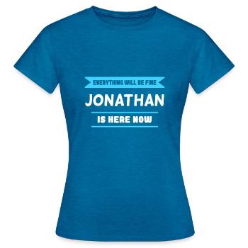 Jonathan Name Sprichwort für stolze Jonathans - Frauen T-Shirt - Antikblaues Saphir meliert - Vorne - AI Model Female 172 dark (172cm)