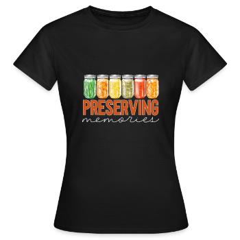 Mise en conserve, mise en conserve, mise en conserve, conservation des aliments - T-shirt Femme - noir - Devant - AI Model Female 172 dark (172cm)