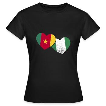 Flag of Cameroon Cameroon - Women's T-Shirt - black - Front - AI Model Female 172 dark (172cm)
