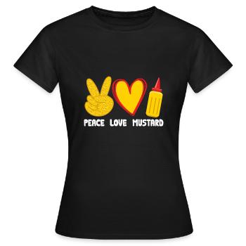 Senf Mustard - Frauen T-Shirt - Schwarz - Vorne - AI Model Female 172 dark (172cm)