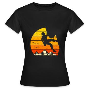 sport escalade climbing grimpeur escalader rocher - T-shirt Femme - noir - Devant - AI Model Female 172 dark (172cm)
