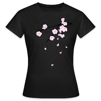 Cherry Blossoms - Women's T-Shirt - black - Front - AI Model Female 172 dark (172cm)