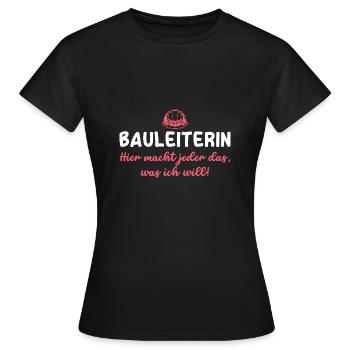 Bauleiter Ausbildung Baustelle Bauleiterin - Frauen T-Shirt - Schwarz - Vorne - AI Model Female 172 dark (172cm)