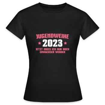 Jugendweihe 2023 Mädchen Jugendfeier Geschenk - Frauen T-Shirt - Schwarz - Vorne - AI Model Female 172 dark (172cm)