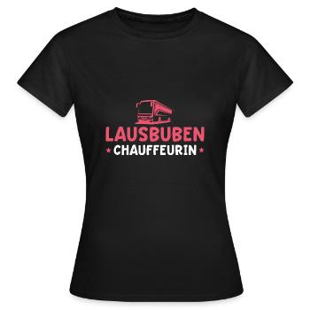 Lausbuben Chauffeurin Busfahrerin - Frauen T-Shirt - Schwarz - Vorne - AI Model Female 172 dark (172cm)