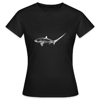 Eleganter Fuchshai - Frauen T-Shirt - Schwarz - Vorne - AI Model Female 172 dark (172cm)