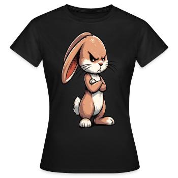 Kaninchen Hase Hasen langohr Klopfer Rammler - Frauen T-Shirt - Schwarz - Vorne - AI Model Female 172 dark (172cm)