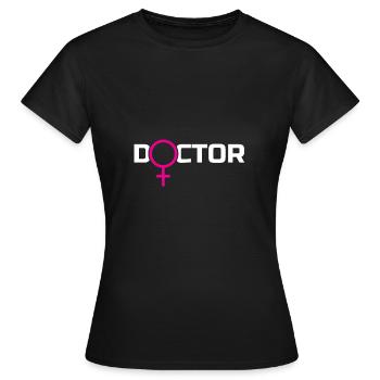 Doctor PhD Doctor PhD grad - Women's T-Shirt - black - Front - AI Model Female 172 dark (172cm)