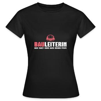 Baustelle Bauleitung Bauarbeiterin Bauleiterin - Frauen T-Shirt - Schwarz - Vorne - AI Model Female 172 dark (172cm)