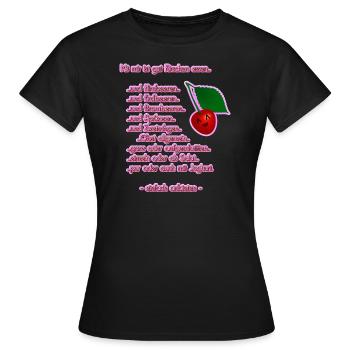 Eating Well Cherries - Fruit Salad - DIGITAL - Women's T-Shirt - black - Front - AI Model Female 172 dark (172cm)