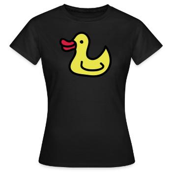 Entchen - Ente 3 - Frauen T-Shirt - Schwarz - Vorne - AI Model Female 172 dark (172cm)