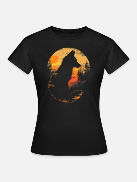 Fuchs Kopf Wald Tier Natur Bäume Baby Fuchs - Frauen T-Shirt - Schwarz