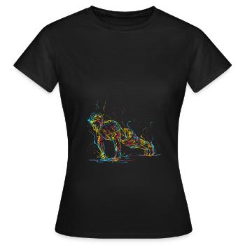 Abstract man doing push up - T-shirt Femme - noir - Devant - AI Model Female 172 dark (172cm)
