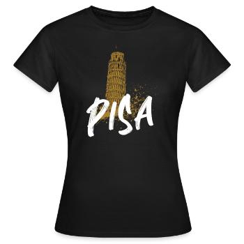 Pise Italie ville natale, tourisme tour de Pise - T-shirt Femme - noir - Devant - AI Model Female 172 dark (172cm)