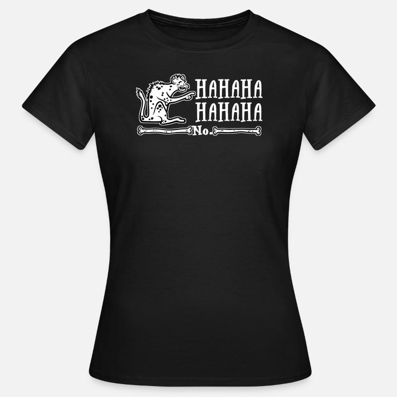 Lachende Hyäne - Frauen T-Shirt - Schwarz
