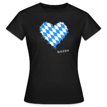 Bayern, Herz, Bavaria, Love, Oberbayern - Frauen T-Shirt - Schwarz - Vorne - AI Model Female 172 dark (172cm)