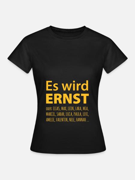 Schwangerschaft - es wird Ernst - Frauen T-Shirt - Schwarz