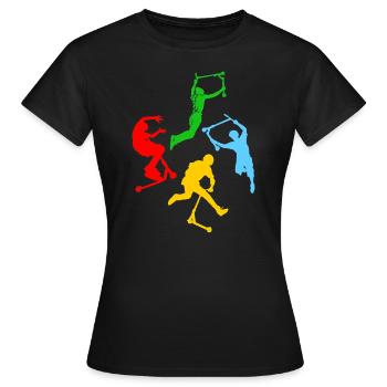 trottinette freestyle - T-shirt Femme - noir - Devant - AI Model Female 172 dark (172cm)