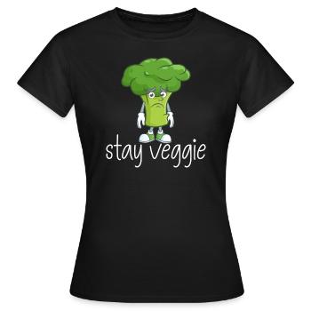 Brokkoli Vegetarisch - Frauen T-Shirt - Schwarz - Vorne - AI Model Female 172 dark (172cm)
