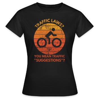 CYCLING Laws - Women's T-Shirt - black - Front - AI Model Female 172 dark (172cm)