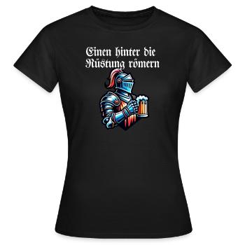 Bière - One Behind The Armor Romans Toast - T-shirt Femme - noir - Devant - AI Model Female 172 dark (172cm)