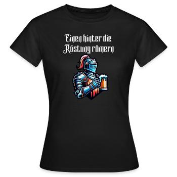 Bière - One Behind The Armor Romans Toast - T-shirt Femme - noir - Devant - AI Model Female 172 dark (172cm)