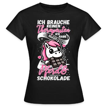 Funny Horse Saying Therapist Horse - Women's T-Shirt - black - Front - AI Model Female 172 dark (172cm)