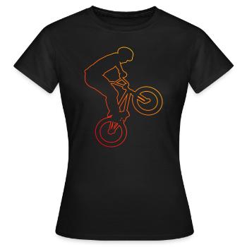 Vélo bmx garçons hommes cyclisme femmes vélo bmx vélo - T-shirt Femme - noir - Devant - AI Model Female 172 dark (172cm)