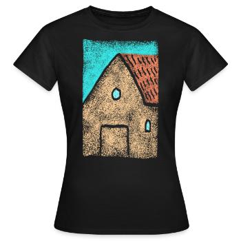 Maison - Design d’architecture - Vie à la campagne - T-shirt Femme - noir - Devant - AI Model Female 172 dark (172cm)
