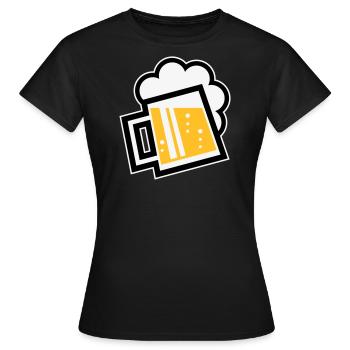 Chope à bière bavaroise (bière / chope à bière / L / \ / 3C) - T-shirt Femme - noir - Devant - AI Model Female 172 dark (172cm)